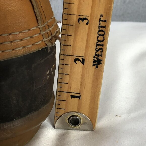 LL Bean Maine Hunting Shoe Boots Mens Size 8 Tan Brown Leather Duck Made USA - Picture 6 of 16